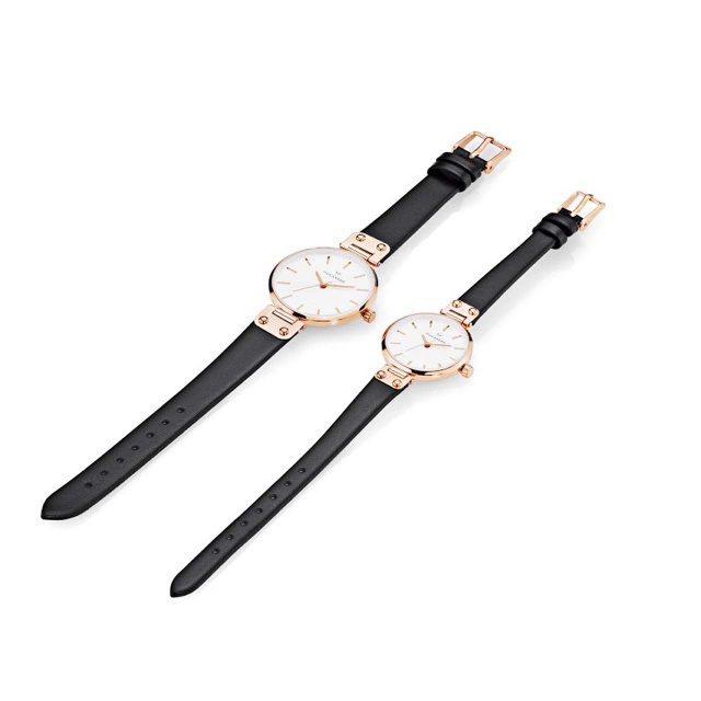 Mockberg watch NWT rose gold tone black leather band needs new battery Sigrid Watch Sigrid Black Mockberg, for women pink gold plated MO110 main image 4